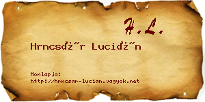 Hrncsár Lucián névjegykártya